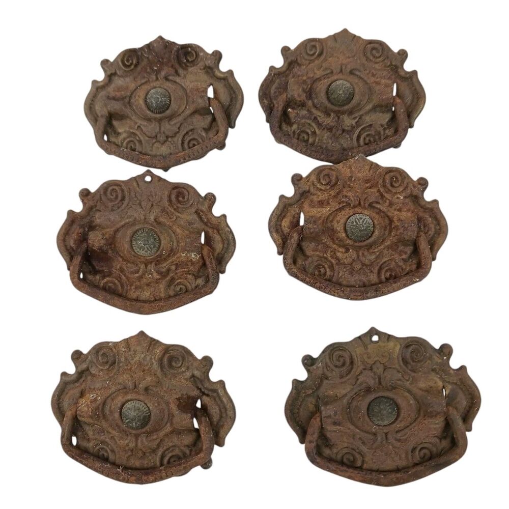 Antique DRAWER PULLS Classic Victorian 3.5" Pressed Drop Bail Single Post